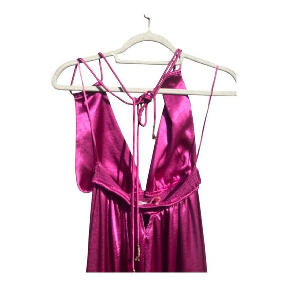 Free People Look into the sun gown in Azalea size small Elegant Pink Satin Gown - Picture 8 of 12